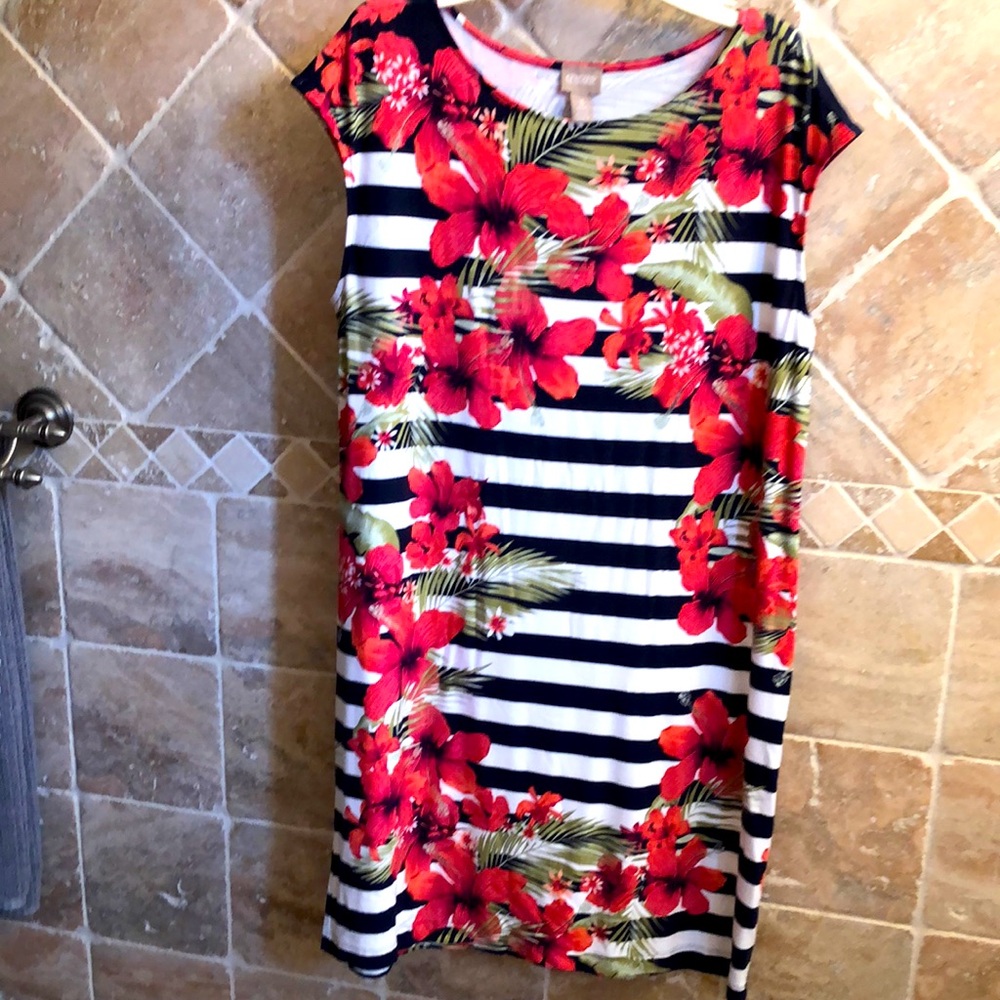 Chico's Floral Sleeveless Dress - Size 3